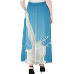 Milk Splash Print Chiffon Maxi Skirt