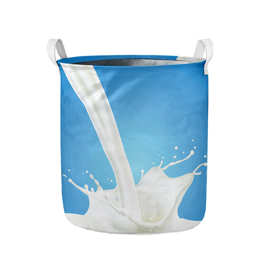 Milk Splash Print Collapsible Laundry Basket
