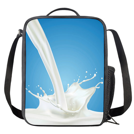 Milk Splash Print Crossbody Lunch Bag