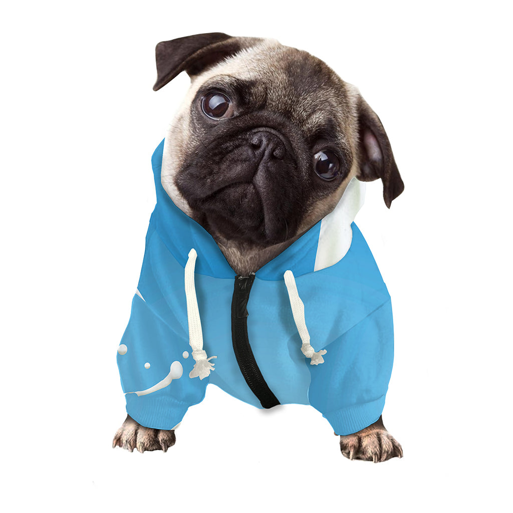 Milk Splash Print Dog Zip Up Hoodie
