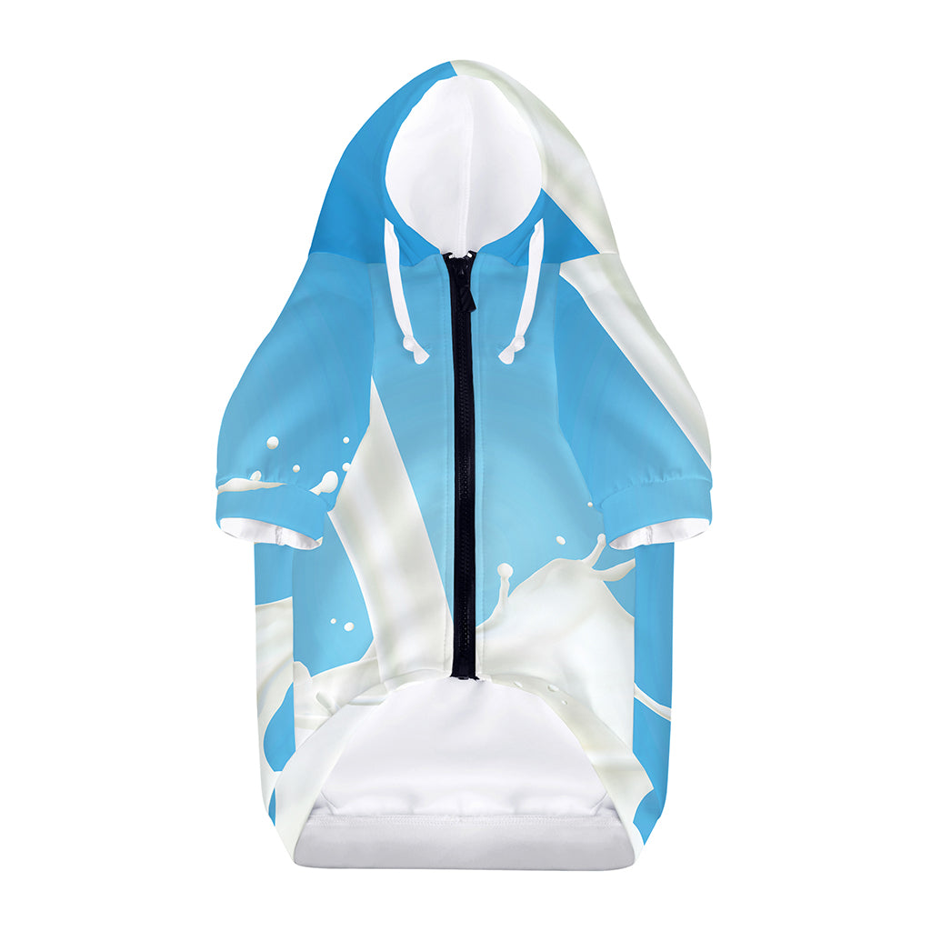 Milk Splash Print Dog Zip Up Hoodie