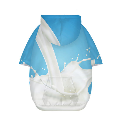Milk Splash Print Dog Zip Up Hoodie