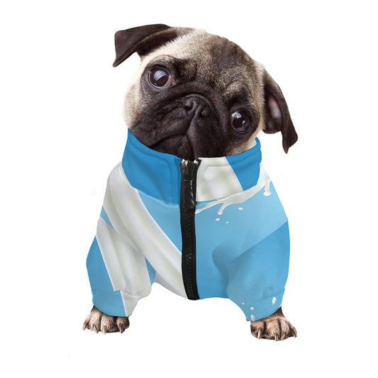 Milk Splash Print Dog Zip Up Jacket