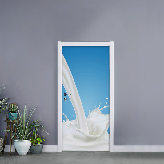Milk Splash Print Door Sticker