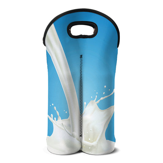 Milk Splash Print Double Neoprene Wine Tote