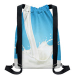 Milk Splash Print Drawstring Backpack