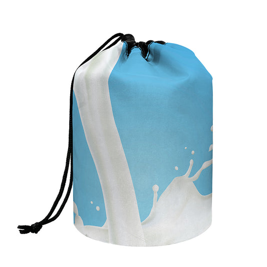 Milk Splash Print Drawstring Makeup Bag