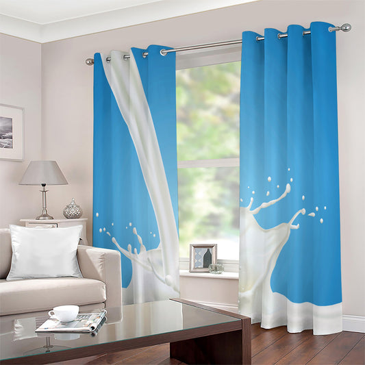 Milk Splash Print Extra Wide Grommet Curtains