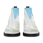 Milk Splash Print Flat Ankle Boots