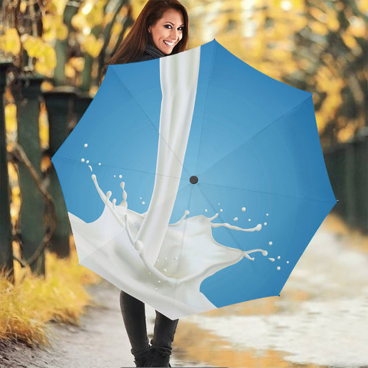 Milk Splash Print Foldable Umbrella