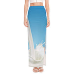 Milk Splash Print High Slit Maxi Skirt