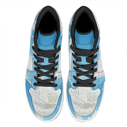 Milk Splash Print High Top Leather Sneakers