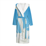 Milk Splash Print Hooded Bathrobe