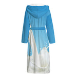 Milk Splash Print Hooded Bathrobe