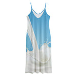 Milk Splash Print Jersey Midi Cami Dress