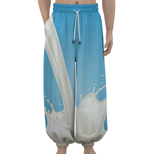 Milk Splash Print Lantern Pants