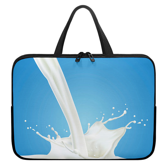 Milk Splash Print Laptop Sleeve With Handle