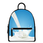 Milk Splash Print Leather Backpack