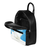 Milk Splash Print Leather Backpack
