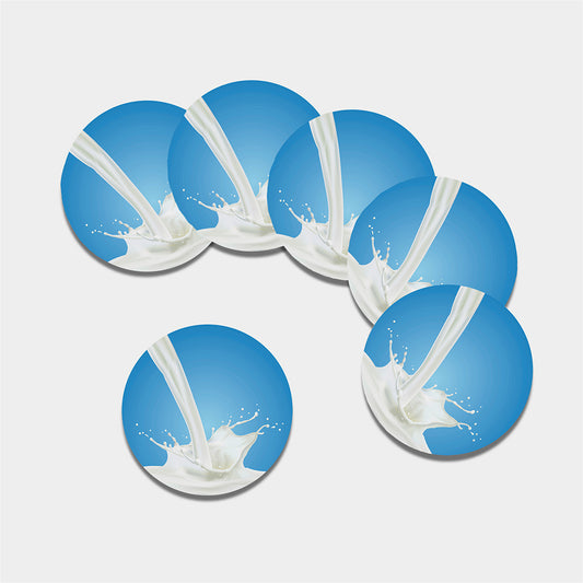 Milk Splash Print Leather Coaster Set
