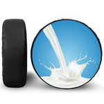 Milk Splash Print Leather Spare Tire Cover