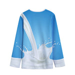 Milk Splash Print Long Sleeve Short Coat