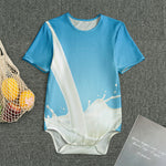 Milk Splash Print Men's Bodysuit