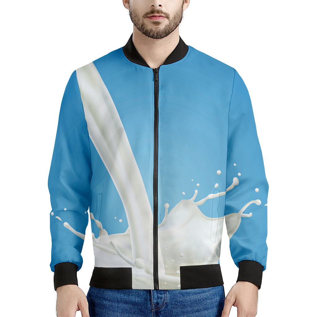 Milk Splash Print Men's Bomber Jacket