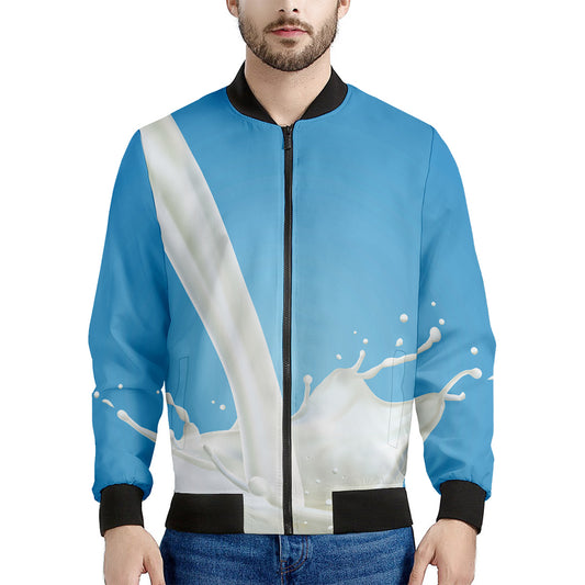 Milk Splash Print Men's Bomber Jacket