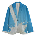 Milk Splash Print Men's Cotton Blazer