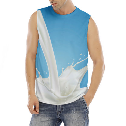 Milk Splash Print Men's Fitness Tank Top