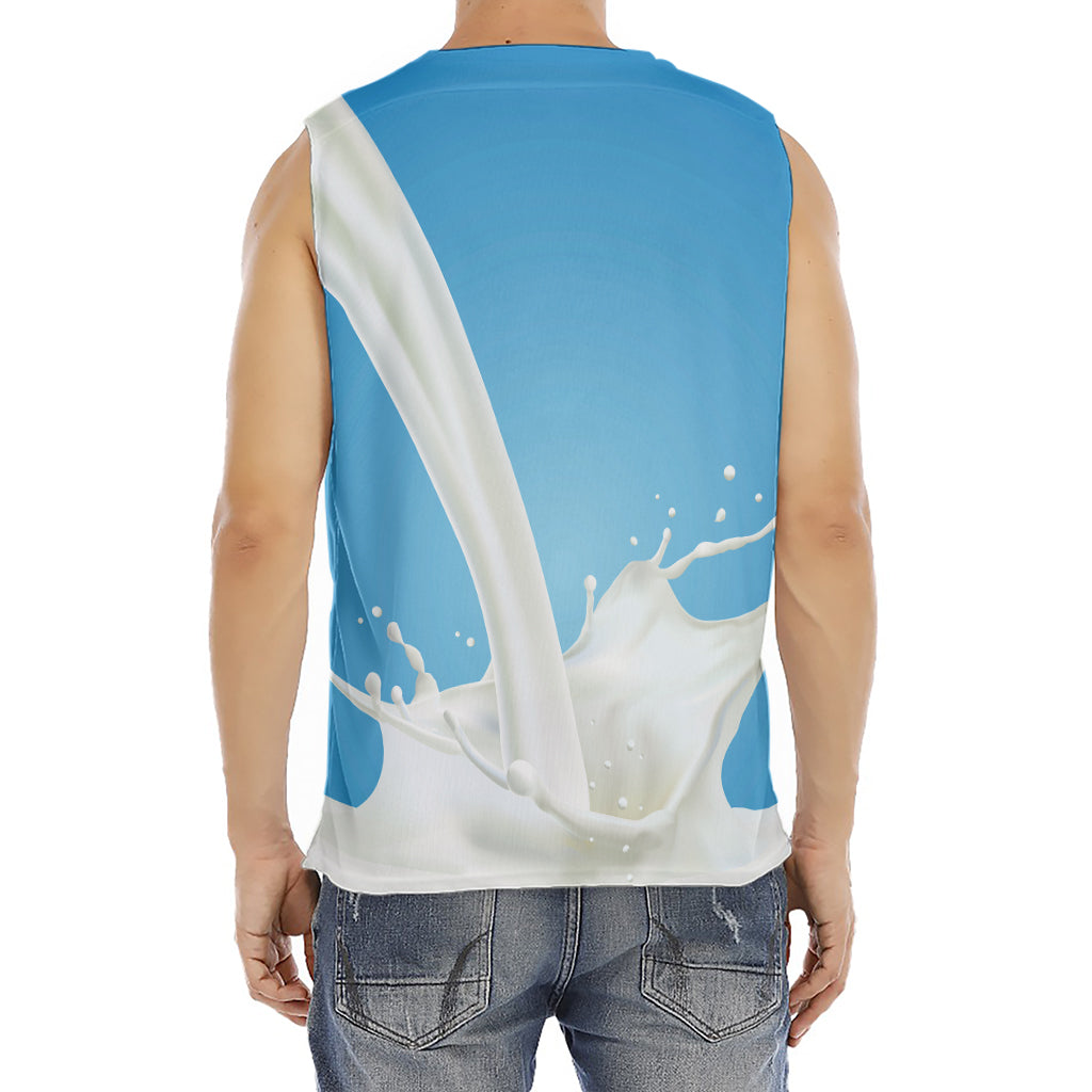 Milk Splash Print Men's Fitness Tank Top