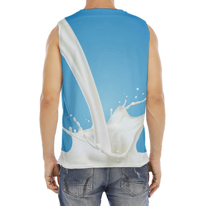 Milk Splash Print Men's Fitness Tank Top