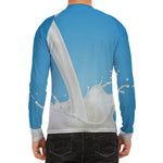 Milk Splash Print Men's Long Sleeve Rash Guard