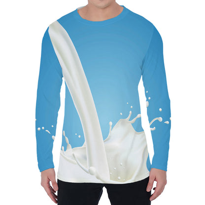 Milk Splash Print Men's Long Sleeve T-Shirt