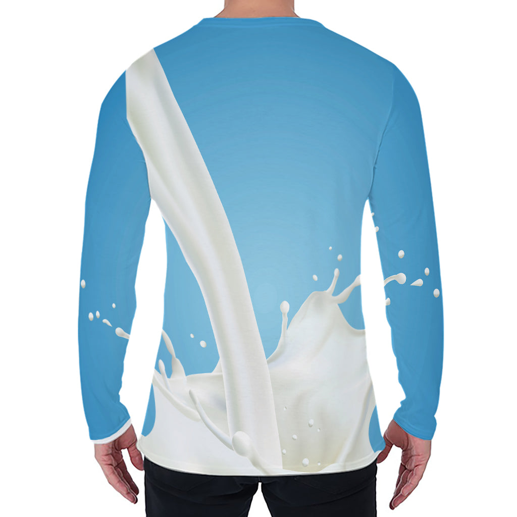 Milk Splash Print Men's Long Sleeve T-Shirt