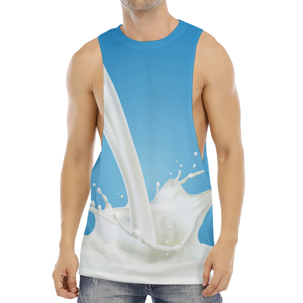 Milk Splash Print Men's Muscle Tank Top