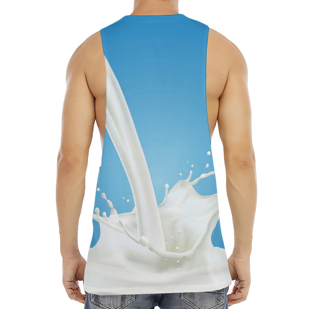 Milk Splash Print Men's Muscle Tank Top