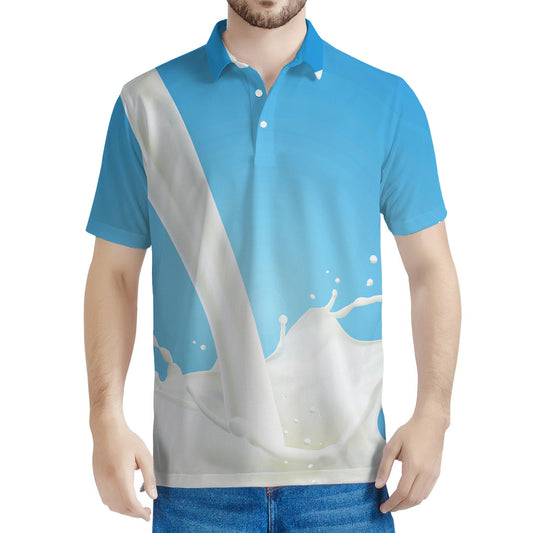 Milk Splash Print Men's Polo Shirt