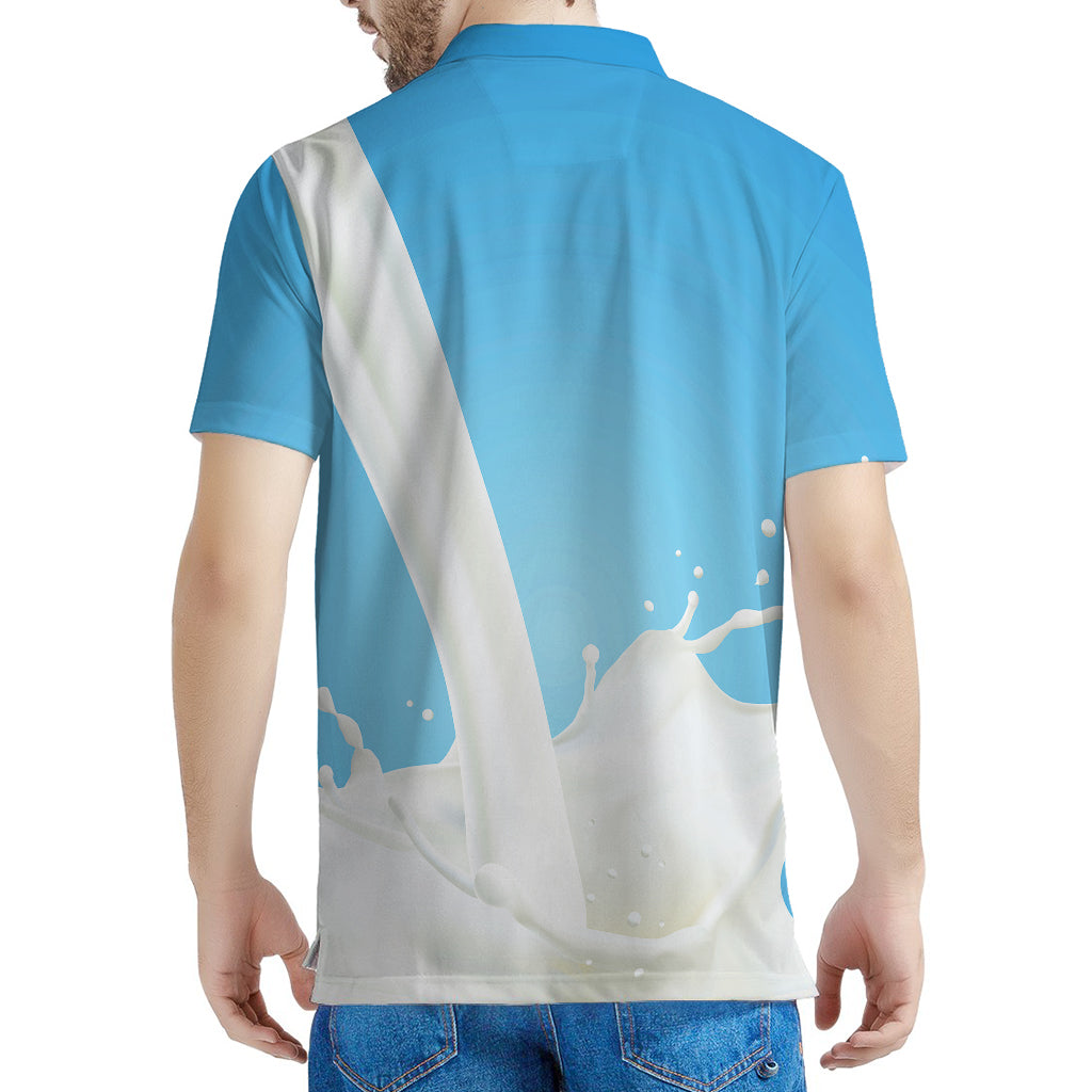 Milk Splash Print Men's Polo Shirt