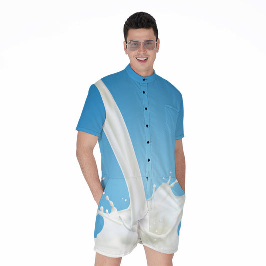 Milk Splash Print Men's Rompers