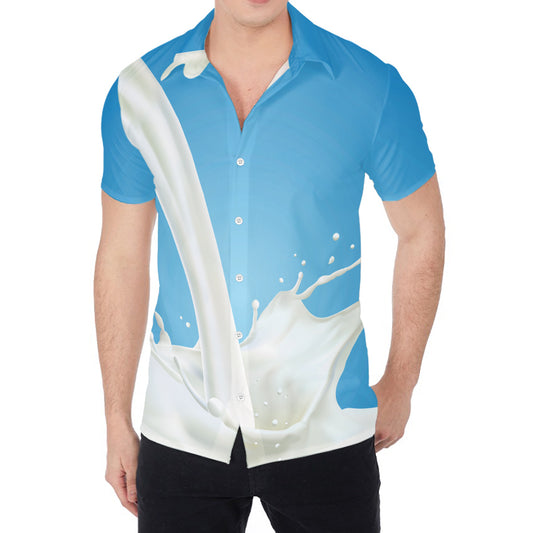 Milk Splash Print Men's Shirt