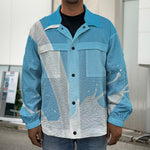 Milk Splash Print Men's Shirt Jacket