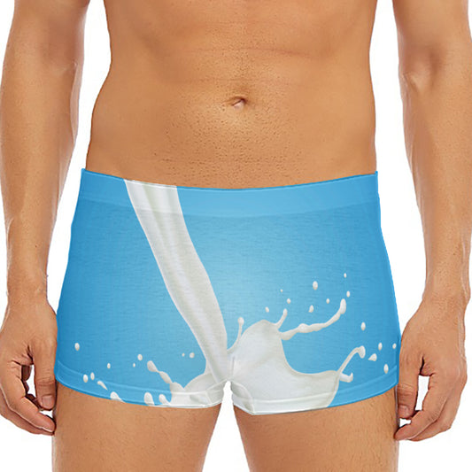 Milk Splash Print Men's Short Boxer Briefs