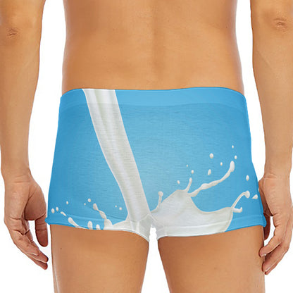 Milk Splash Print Men's Short Boxer Briefs