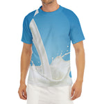 Milk Splash Print Men's Short Sleeve Rash Guard