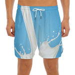 Milk Splash Print Men's Split Running Shorts
