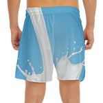 Milk Splash Print Men's Split Running Shorts