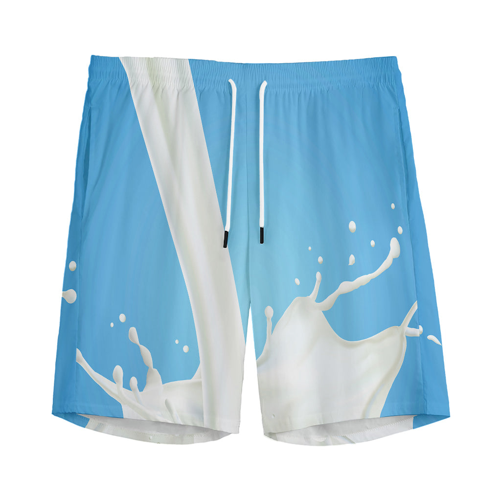 Milk Splash Print Men's Sports Shorts