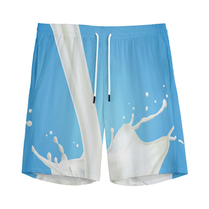 Milk Splash Print Men's Sports Shorts
